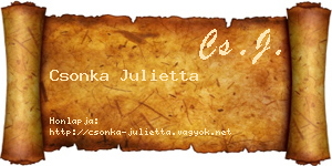 Csonka Julietta névjegykártya